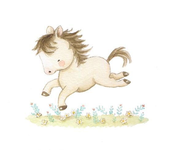 Лошадки Акварельные детские