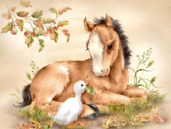 Открытка с лошадкой для детей