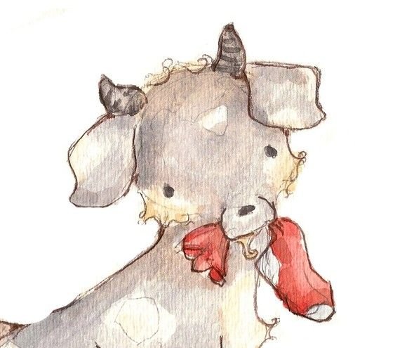 Милый козлик рисунок