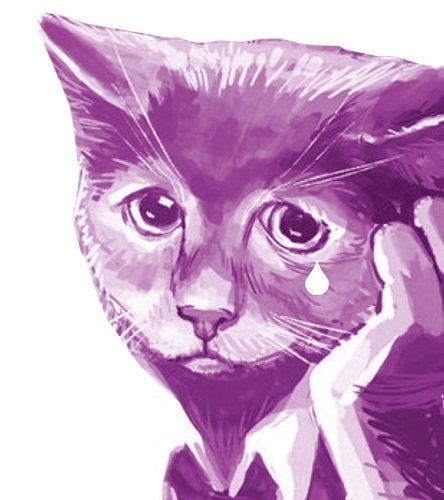 Грустный кот картина