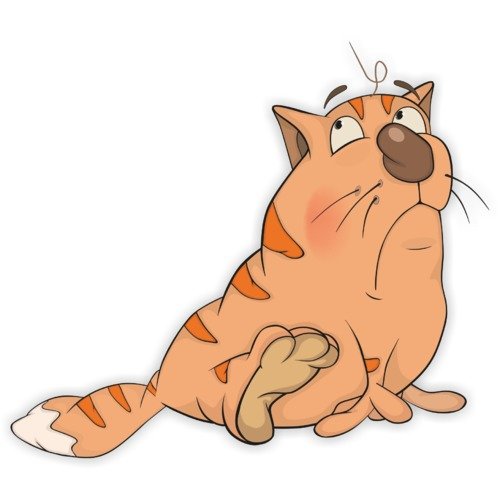 Печальный кот рисунок