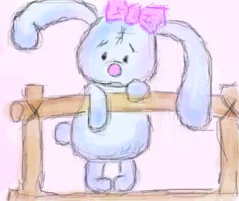 Грустный зайчик рисунок