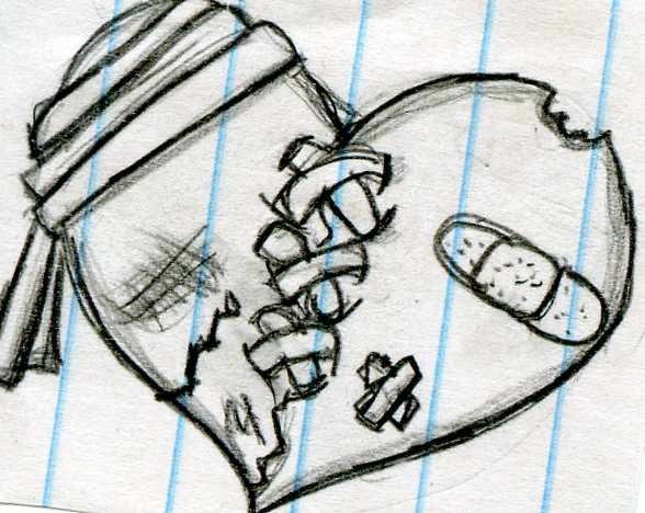 Грустные рисунки в тетради