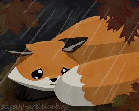 Маленький грустный Лисенок