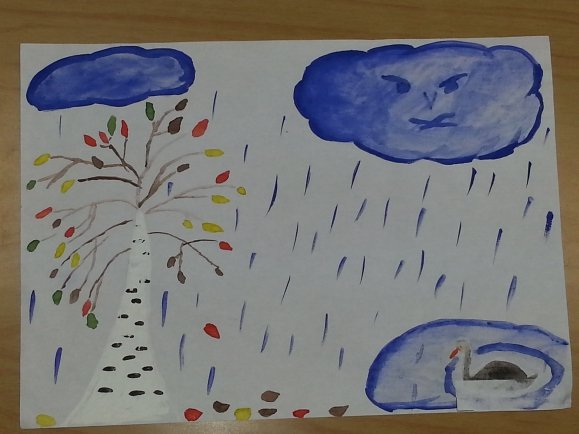 Рисование грустная осень