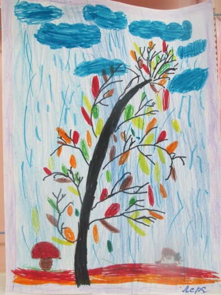 Рисование поздняя осень в детском саду