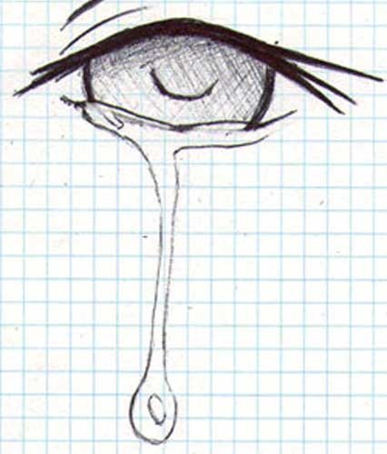 Аниме глаза со слезами карандашом