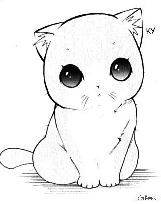 Милые котики для срисовки