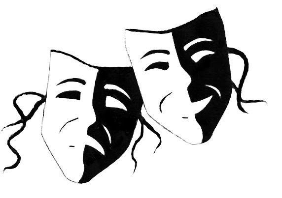 Театральные маски черно белые