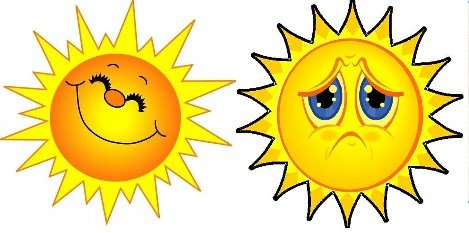 Солнце грустное и веселое