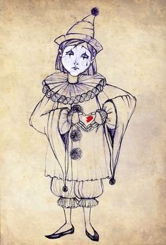 Грустный Пьеро рисунок