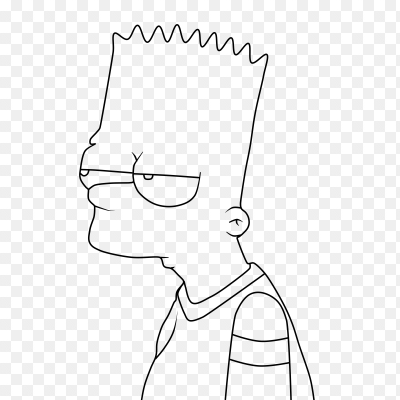 Барт симпсон черно белый рисунок