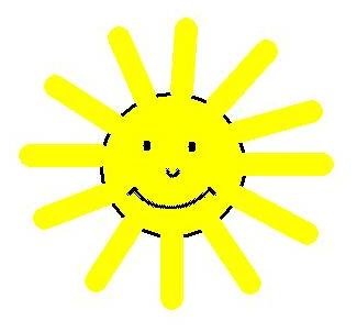 Солнце с лучиками грустное и веселое