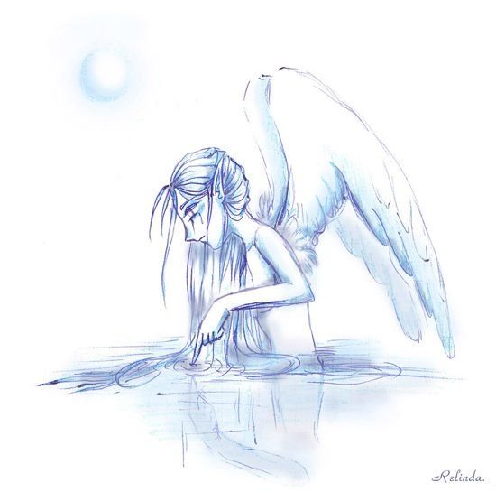 Грустный ангел для срисовки