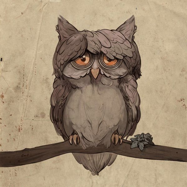 Сова в мультяшном стиле