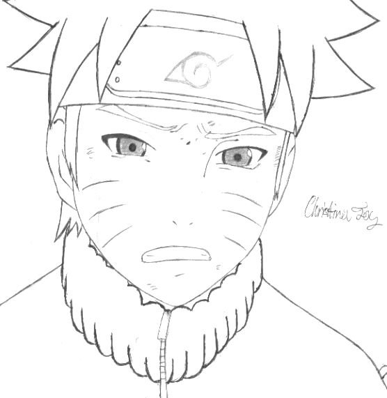 Грустный Наруто карандашом