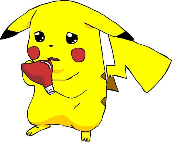 Пикачу грустный нарисовать
