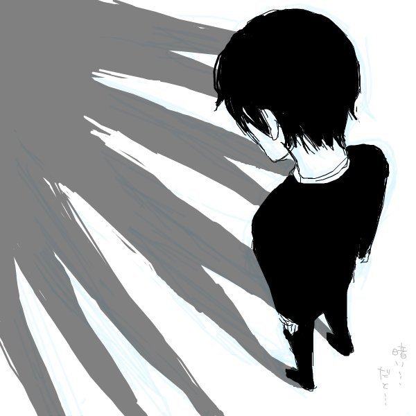 Парень из манги плачет