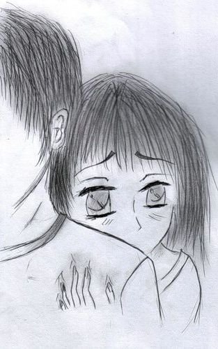 Рисунки аниме лёгкие грустные