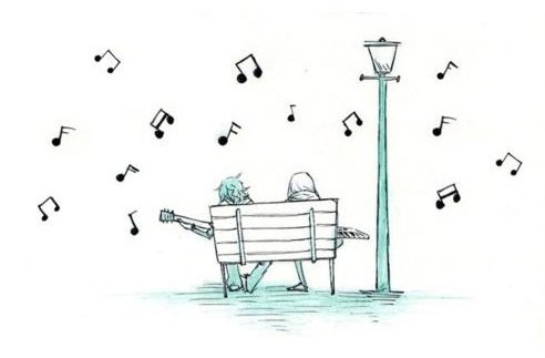 Музыкальный грустный рисунок