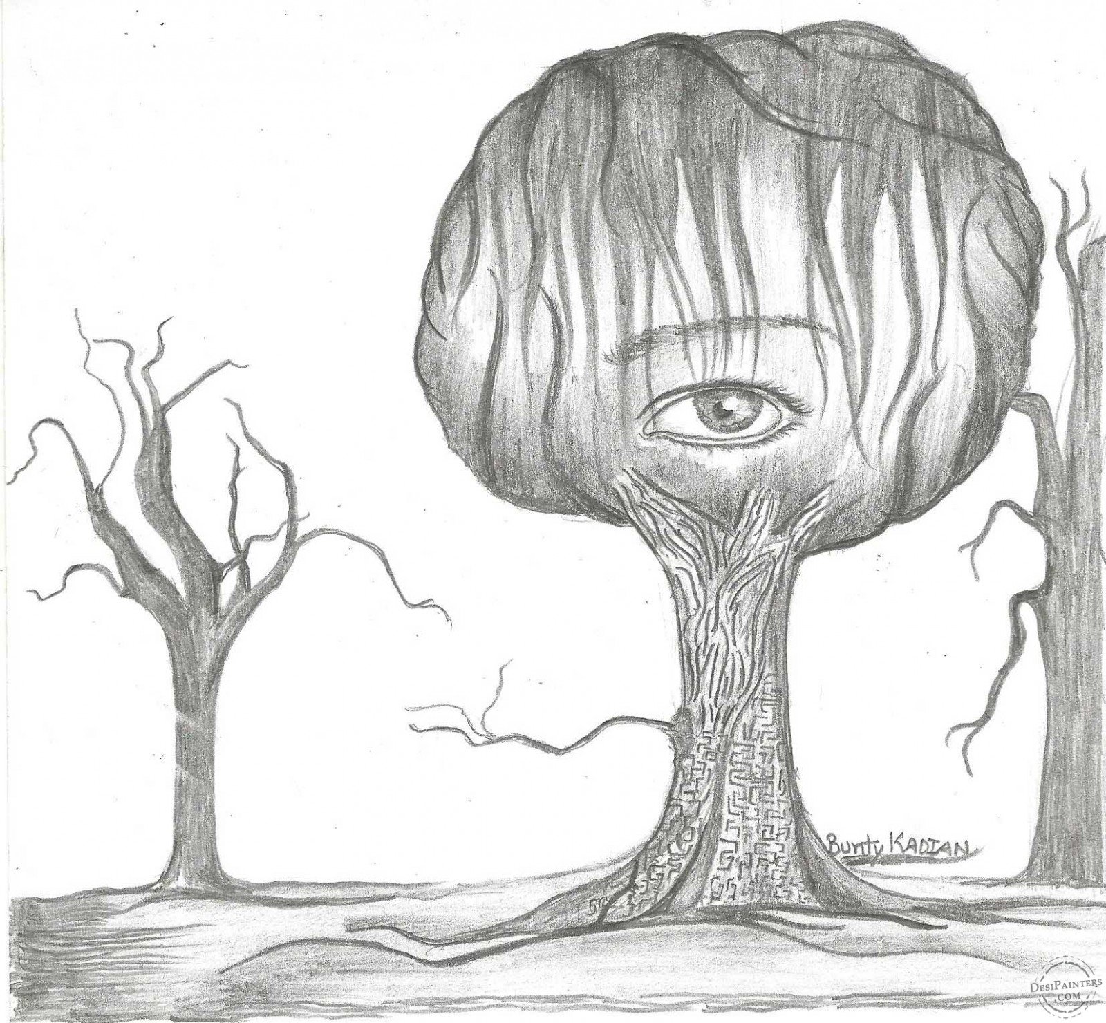 Грустное дерево рисунок