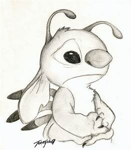 Рисунки карандашом Стич грустный