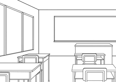 Классная комната раскраска