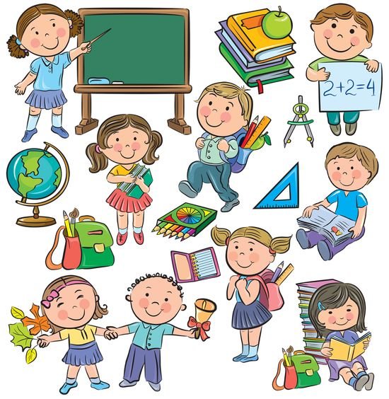 Школьники мультяшные