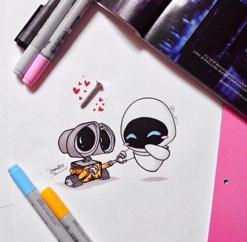 Маленькие рисуночки маркерами