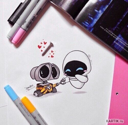 Маленькие рисуночки маркерами