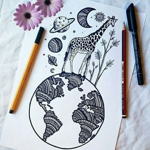 Идеи для скетчбука черной ручкой