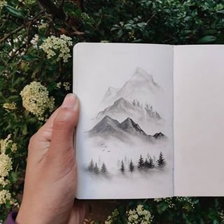 Горы в скетчбуке