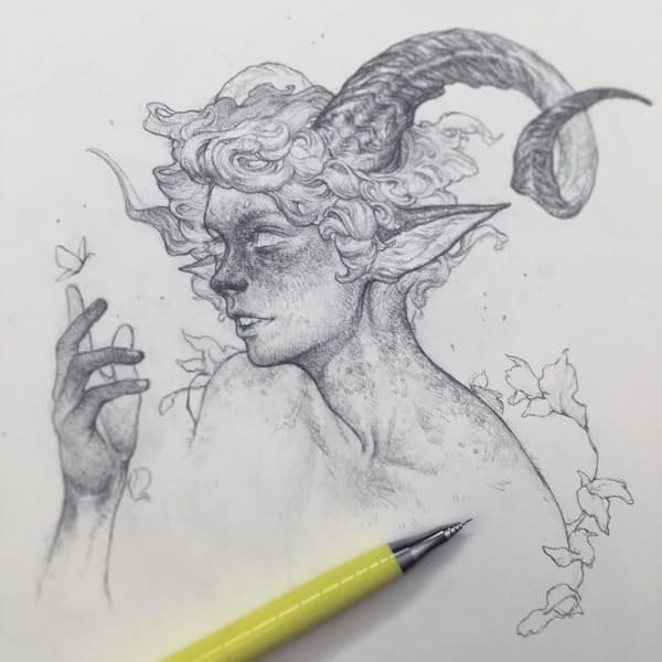 Необычные Наброски карандашом