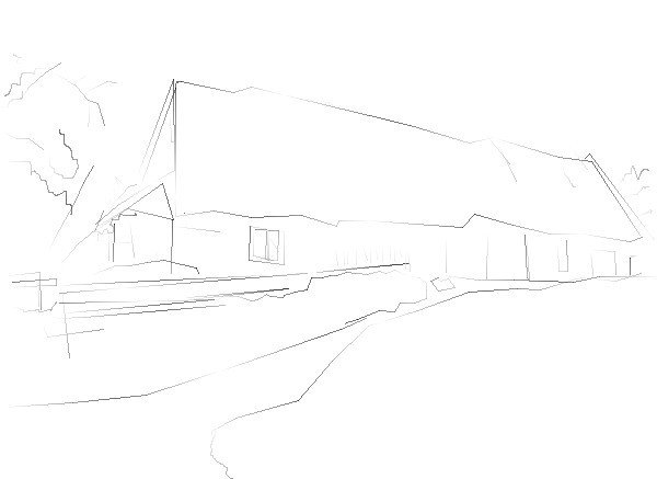 Рисунок деревни поэтапно