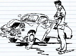 Рисунок битой машины