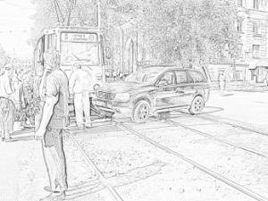 ДТП рисунок карандашом