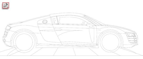 Машина рисунок сбоку Ауди