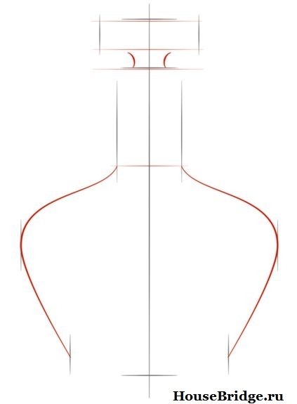 Бутылка карандашом поэтапно