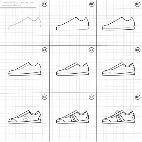 Поэтапное рисование обуви