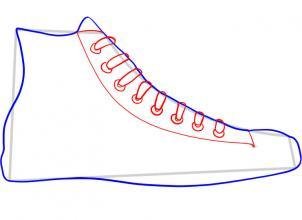 Кеды поэтапно карандашом