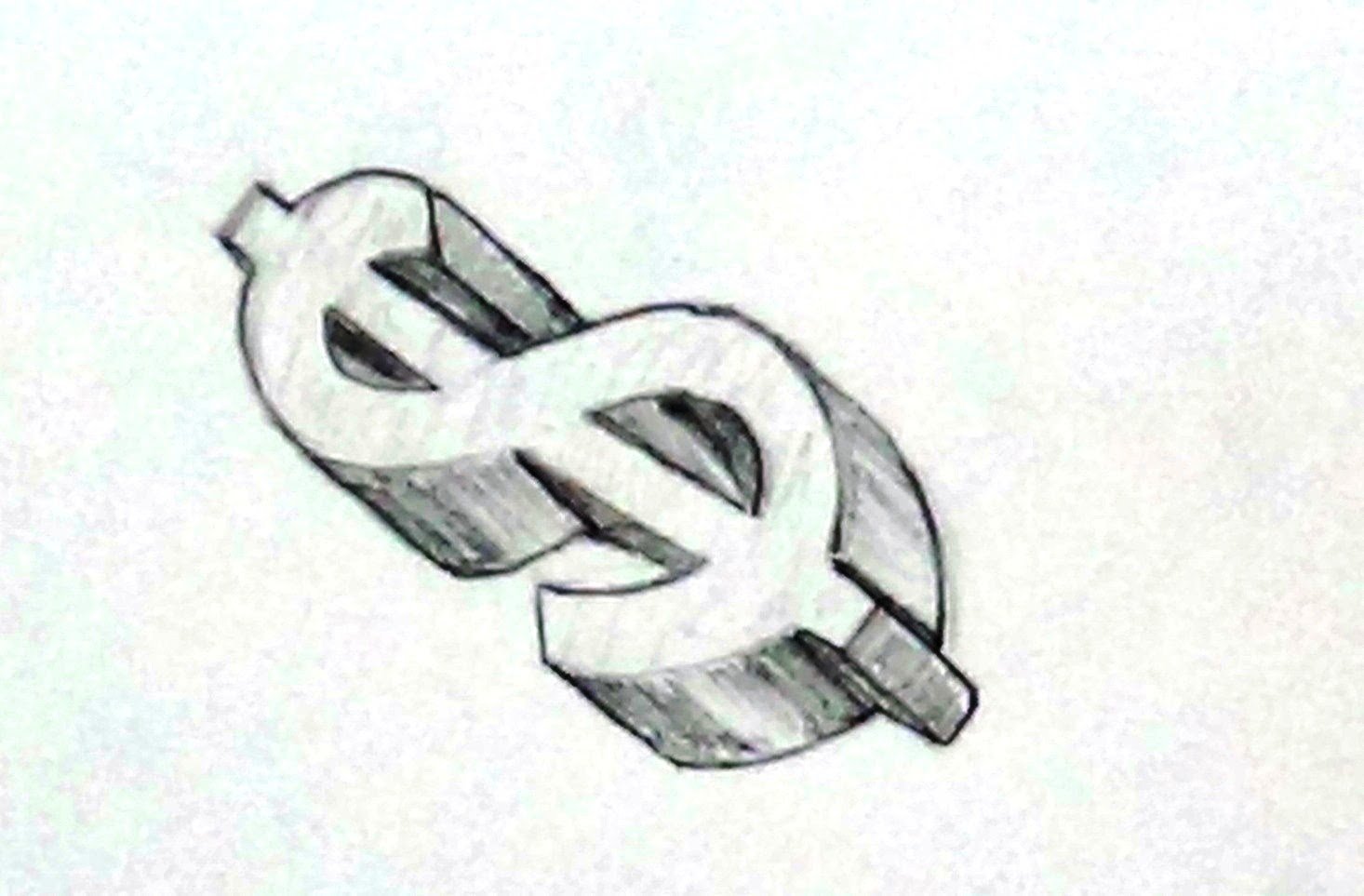 Доллар рисунок карандашом