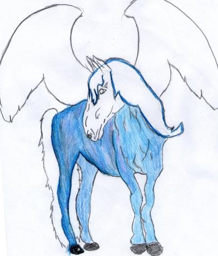 Пегас карандашный набросок