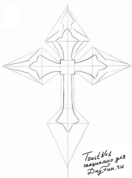 Крест нарисованный карандашом