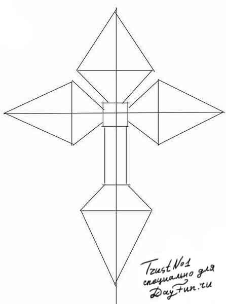 Крест поэтапно