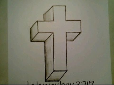 Объемный крест по клеточкам