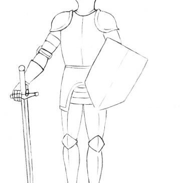 Костюм рыцаря поэтапное рисование