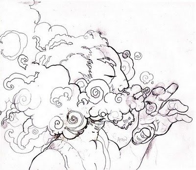 Клубы дыма эскиз