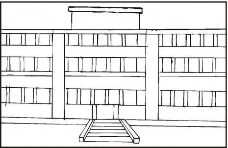 Раскраска школа здание школы