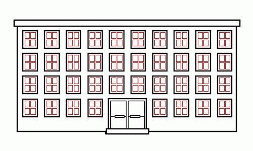 Окна для домика рисование в школе