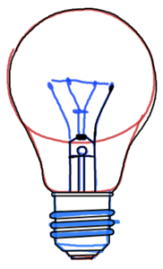 Лампочка рисунок пошагово